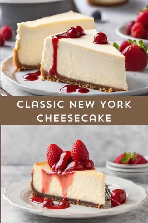 Classic New York Cheesecake Modern York Cheesecake, Americas Test Kitchen Cheesecake, Royal Desserts, Ny Cheesecake Recipe, Nyc Cheesecake, Classic New York Cheesecake, Creamy Cheesecake Recipe, Ny Cheesecake, Frozen Cheesecake