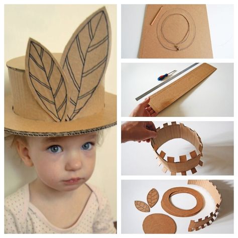 Paper Headpiece, Cardboard Hat, Make Paper Flowers, Crazy Hat Day, طابع بريدي, Fun Classroom Activities, Diy Kostüm, Easter Hats, Instru�ções Origami