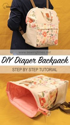 Ultimate Diaper Backpack DIY - Spacious & Organized! 🚩 Step by Step Sewing Tutorial Diaper Bag Sewing Pattern, Backpack Patterns, Diy Diaper Bag, Backpack Diy, Diy Pouch, Backpack Pattern Sewing, Backpack Sewing, Nappy Backpack, Diy Backpack