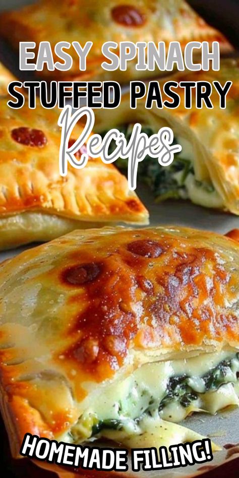 Spinach Stuffed Pastry Spinach Pie Recipe Puff Pastry, Spinach And Puff Pastry Recipes, Spinach Feta Stuffed Crescents, Spinach Ricotta Pastry, Spinach Philo Pastry Recipes, Spinach Rolls With Puff Pastry, Spinach Artichoke Dip Puff Pastry, Spinach Puffed Pastry, Spinach Hand Pies