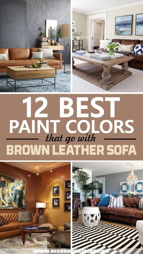 Colours That Go With Brown Sofa, Lounge Room Tan Leather Couch, Reddish Brown Leather Couch Living Room, Brown Leather Lounge Room Ideas, Office With Brown Leather Couch, Brown Living Room Ideas Colour Schemes, Best Paint Colors With Brown Leather Furniture, Leather Couch Wall Color, Tan Leather Lounge Living Rooms