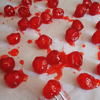 Diy Candied Cherries, How To Make Candied Cherries, Making Candied Fruit, Diy Candied Fruit, How To Make Candied Fruit, Candied Cherries Recipe, Candy Cherries, Marachino Cherries, Candied Fruit Recipes