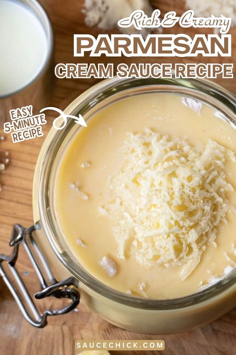 Parmesan Cream Sauce Recipe Cream Sauce With Evaporated Milk, Cream Sauce For Pasta With Milk, Parmesan Cream Sauce Pasta, Cream Sauce For Fish, Parmesan Cream Sauce Recipe, Pasta Cream Sauce, Sauce For Scallops, Dipping Recipes, Parmesan Pasta Sauce