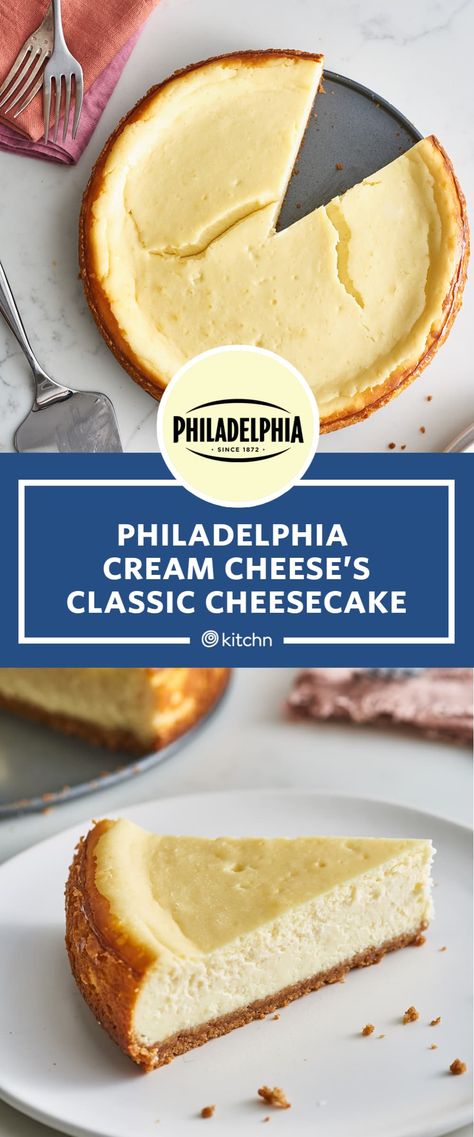 Philadelphia Cream Cheese Cheesecake Recipe, Philadelphia Cheesecake Recipe, Cheesecake Philadelphia, Philadelphia Cream Cheese Recipes, Cheesecake Recipes Easy Homemade, Cheesecake Recipes Philadelphia, Philadelphia Cheesecake, Easy No Bake Cheesecake, Cheesecake Recipes Classic