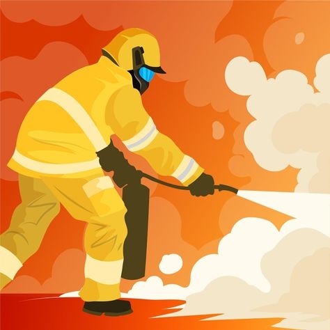 Hand drawn flat design firefighters putt... | Free Vector #Freepik #freevector #cartoon #fire #hand-drawn #smoke Fire Safety Poster, Fire Safety Theme, Cartoon Fire, Creepy Photography, Hot Wheels Garage, Fire Drill, Safety Posters, Fire Prevention, Book Layout