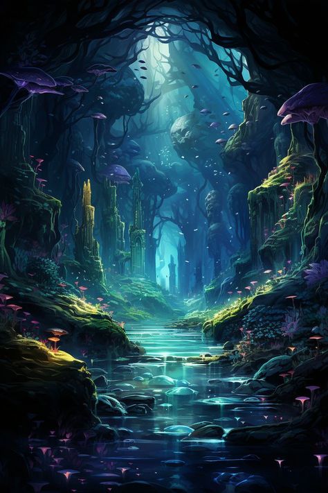 Fantasy Background Magic Scenery, Fantasy Landscape Art, Download Anime, Mystical Places, Fantasy Background, Mystical Forest, Fantasy Forest, Mystical World, Fantasy Setting