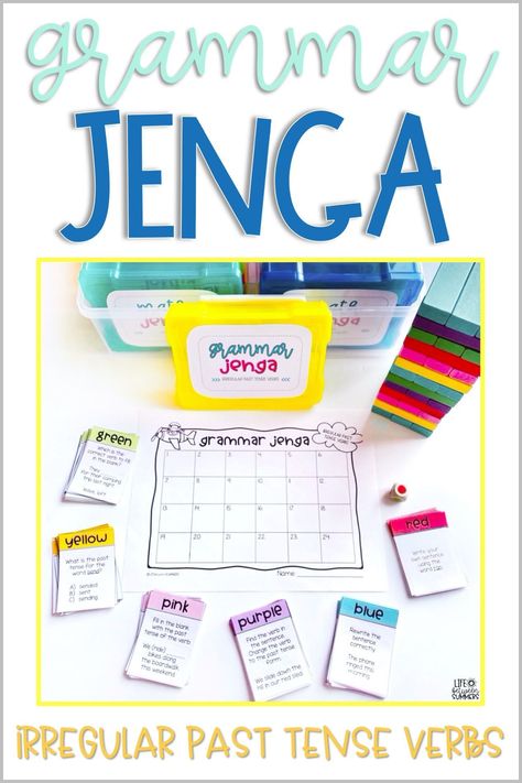 Verb Tense Game, English Grammar Games Activities, Tenses Games Activities, Grammar Games 4th Grade, Irregular Past Tense Verbs Activities, English Games Teaching, Past Tense Verbs Activities, Grammar Activities For Kids, Irregular Verbs Activities