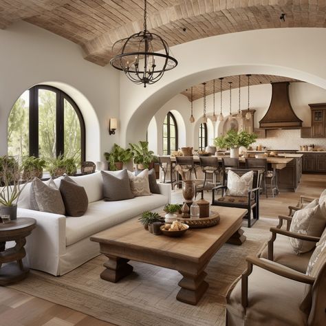 European Family Room, Home Interior Design Spanish, Italian Style Decorating Ideas, French Country House Interior Design, Tuscany Home Interior, Tuscan Inspired Homes, Tuscan Modern Interior Design, Modern Tuscan Home Interiors, Updated Tuscan Decor