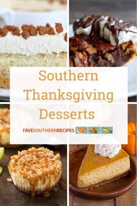 Thanksgiving dinner would not be complete without a sweet ending. This collection of Southern Desserts for Thanksgiving: 19 Thanksgiving Dessert Recipes is full of sugary treats that will be the perfect complement to your Turkey Day feast. Below you will find pecan pie recipes, pumpkin dessert recipes, and more. Each section is going to give you tons of inspiration! All of these tried-and-true Thanksgiving dessert recipes will please your family this Thanksgiving. Whether you choose a tradition Pecan Pie Recipes, Desserts For Thanksgiving, Southern Thanksgiving Recipes, Holiday Desserts Thanksgiving, Pumpkin Dessert Recipes, Thanksgiving Desserts Pumpkin, Thanksgiving Dessert Recipes, Southern Pies, Southern Recipes Desserts