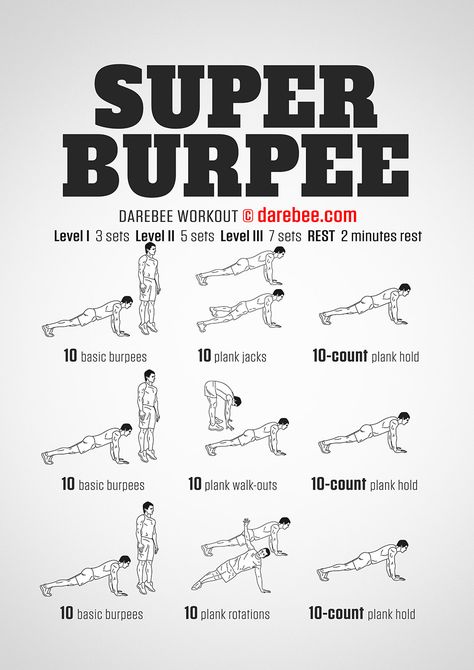 Super Burpee Workout Burpees Workout, Neila Rey, Burpee Workout, Superhero Workout, Running Plan, Calisthenics Workout, Crossfit Workouts, Free Workouts, Gym Workout Tips