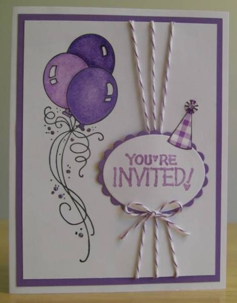 balloons for a birthday...card in purple and white... Bd Card, Girl Birthday Cards, Bday Cards, Making Greeting Cards, Kids Birthday Cards, Handmade Birthday Cards, Paper Crafts Cards, Card Tags, Creative Cards