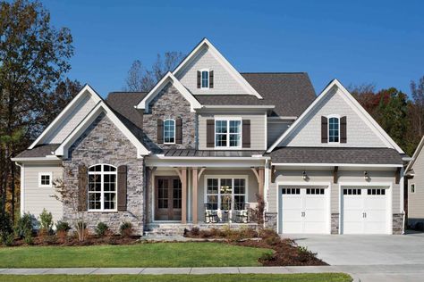 The Franklin Plan | AR Homes® by Arthur Rutenberg Craftsman House Exterior, Modern Suburban House, Arthur Rutenberg Homes, Park Plan, Preppy House, Two Story House Design, Mansion Exterior, Suburban House, Dream Life House