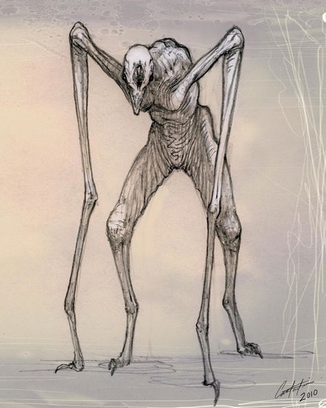 ArtStation - Various Creature designs , Constantine Sekeris Horror Game Monster Concept Art, Scary Body Drawing, Creepy Creature Drawing, Scary Alien Drawing, Creature Art Creepy, Horror Creatures Art, The Thing Creature, Horror Creatures Drawing, Skeleton Monster Art