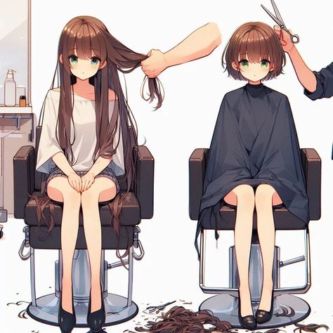 Anime Haircut, Forced Haircut, Long To Short Hair, Deja Vu, Anime Hair, Digital Art Design, Photography Wallpaper, Long Hair Cuts, Womens Haircuts