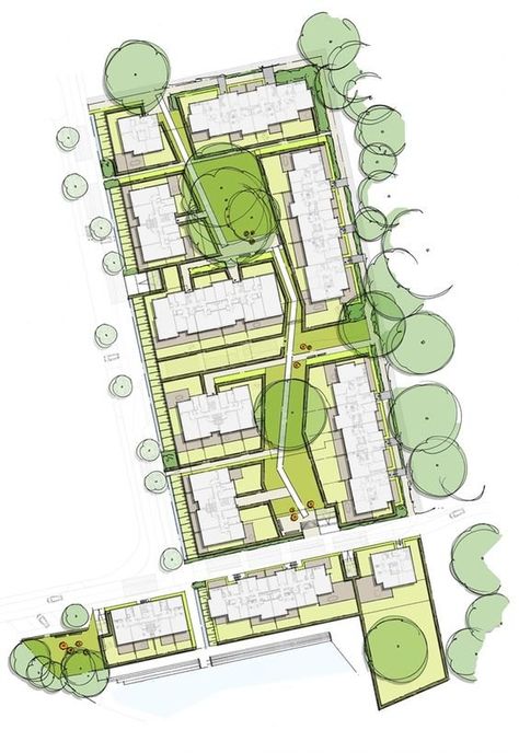 Understanding Space Planning in Architecture — theorangeryblog.com Urban Planning Masterplan Architecture, Urban Design Masterplan, Urban Planning Concept, Social Housing Architecture, Urban Spaces Design, Site Plan Design, Architecture Site Plan, Urban Design Diagram, Urban Design Graphics