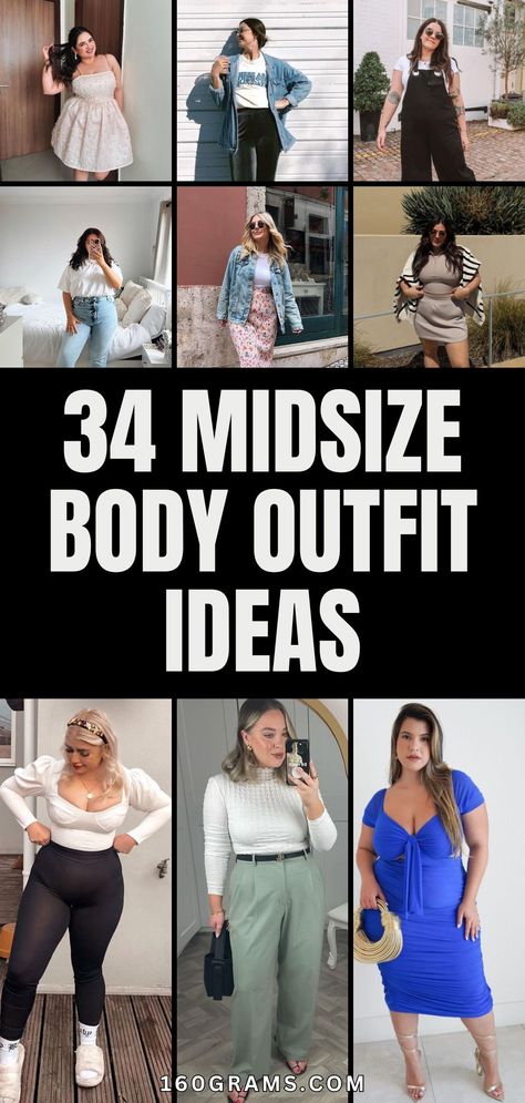 Pin this for fashion inspiration for every curve! Discover trendy outfits tailored for midsize bodies that will elevate your wardrobe. Don't miss out on these fresh ideas to showcase your unique style. #FashionInspo #MidsizeFashion #BodyPositivity Midsize Outfits Short Torso, Fashion For Average Size Women, Shirt Styles For Big Busted Women, Size 12 5'3, Outfits For Size 14/16, Outfits To Accentuate Waist, 1x Outfit Ideas, Slim Looking Outfits For Women, Professional Midsize Outfits