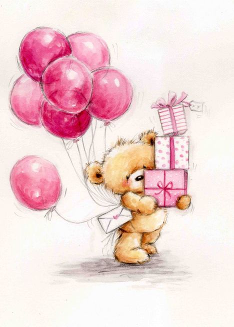 Happy Birthday Drawings, Bear Pictures, Tatty Teddy, Card Drawing, Happy Art, Happy B Day, Cute Teddy Bears, Birthday Pictures, Happy Birthday Images