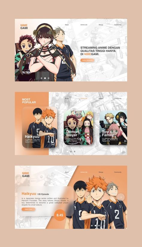 beberapa tampilan UI dari website streaming anime yang menggunakan style design UI saat ini. Desain Ux, Mise En Page Web, Posters Conception Graphique, Design Sites, Desain Ui, Desain Buklet, Desain Editorial, Website Ui, Webdesign Inspiration