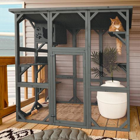 Cat Catio, Outdoor Cat Cage, Cat Playpen, Wooden Cat House, Cat Cage, Cat Patio, Outdoor Cat Enclosure, Gato Grande, Outdoor Cat House