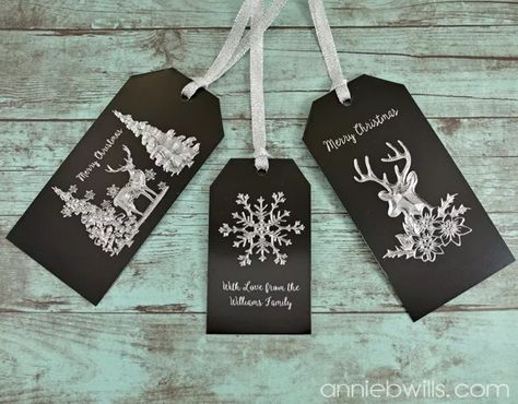 Silhouette Projects – Page 2 – Lab Hands Metal Gift Tag Ideas, Annie Williams, Etched Gifts, Silhouette Curio, Pretty Watercolor, Business Invitation, Holiday Images, Metal Etching, Handmade Gift Tags