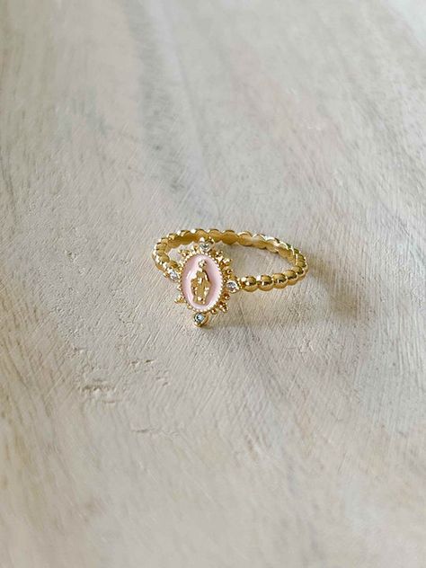 Different Gold Colors, Miraculous Medal Ring, Catholic Rings For Women, Catholic Wedding Rings, Catholic Ring, Virgin Mary Ring, Senior Rings, Rosary Ring, Dope Jewelry Accessories