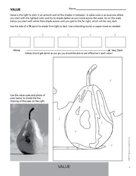 Element of Value - Value and Shading Worksheets - Visual Art Mini-Lesson Value Drawing, Drawing Activity, Art Teaching Resources, Activity Worksheet, Free Drawing, Middle School Art Projects, Art Lessons Middle School, Art Teaching, Art Basics