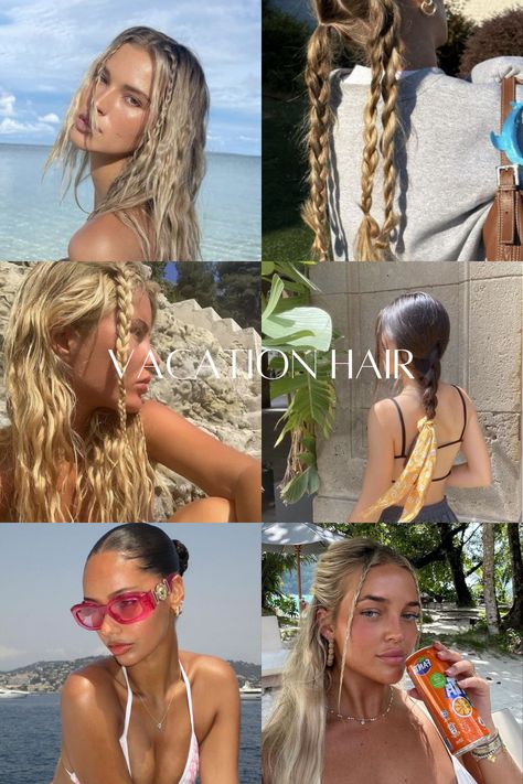 Few hairstyles for you to try at your next vacation.  Pool hairstyles, summer hairstyles, blondes, brunettes, wavy hair, long hair, vacation, traveling Cartagena, Vacation Hairstyles Straight Hair, Wedding Guest Beach Hairstyles, Hair Styles Europe, Summer Dinner Hairstyles, Hairstyles For Hair Wash Day, Mexico Vacation Hairstyles, Hair Styles Vacation, Italy Hairstyles Women