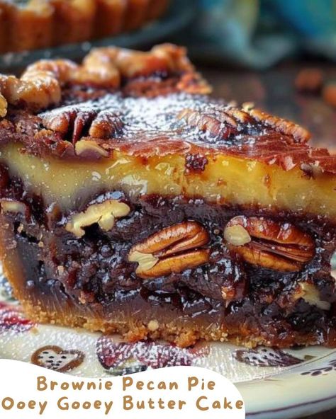 Ooey Gooey Butter Cake, Gooey Cake, Pecan Desserts, Gooey Butter, Gooey Butter Cake, Butter Cake Recipe, Fair Food, Pecan Cake, Thanksgiving Food Desserts