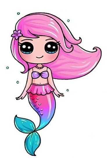 Drawing Tutorial Chibi, Draw A Mermaid, Chibi Cartoon, Cartoon Mermaid, Easy Step By Step Drawing, Step Drawing, A Mermaid, Step By Step Drawing, Little Mermaid