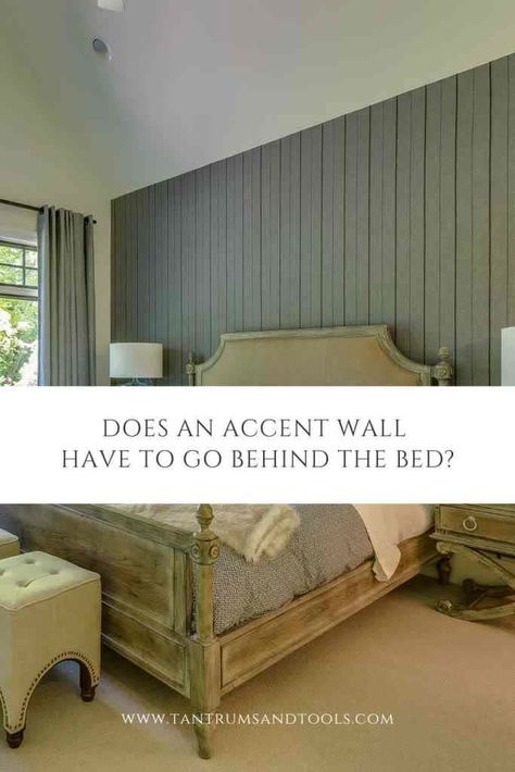 Accent Wall Bedroom Vertical Boards, Accent Wall Bedroom Not Behind Bed, Accent Wall Opposite Of Bed, Master Bed Accent Wall Ideas, Headboard Accent Wall Ideas, 2 Accent Walls In Bedroom, Focal Wall Bedroom, Wooden Accent Wall Bedroom, Bedroom Accent Wall With Window