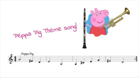 Wanna play the Peppa Pig theme song on your Clarinet or Trumpet? Well, this is for you! Songs For Clarinet, Trumpet Songs, Clarinet Sheet Music Pop Songs Easy, Peppa Pig Theme Song Clarinet, Peppa Pig Flute Notes, Easy Clarinet Songs, Clarinet Songs, Peppa Pig Clarinet Sheet Music, Music For Clarinet