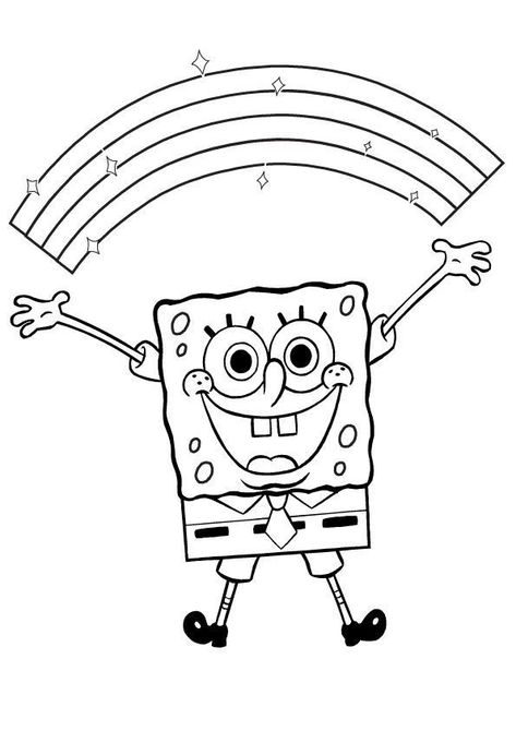 Spongebob Coloring Pages, Spongebob Happy, Spongebob Coloring, Spongebob Drawings, Photo Tag, Coloring Pages Free Printable, Easy Coloring Pages, Cartoon Coloring Pages, Color Worksheets