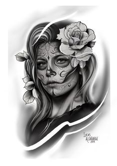 Tattoo Ideas Day Of The Dead Tattoo Designs, Traditional Chicano Tattoos, Venus Tattoo, Art Chicano, Chicanas Tattoo, Catrina Tattoo, Skull Girl Tattoo, Girl Face Tattoo, Chicano Style Tattoo