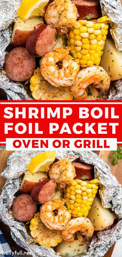 Shrimp Boil Foil Packets, Shrimp Boil Foil Packs, Shrimp Boil Foil, Seafood Recipes Scallops, Foil Packet Dinners, Foil Pack Meals, Foil Dinners, Foil Packs, Seafood Boil Recipes