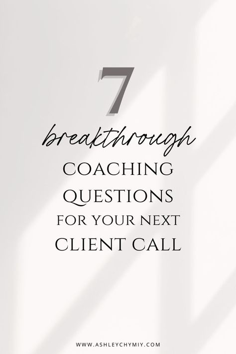 7 breakthrough questions that allow me to facilitate deep, life-changing transformation with my coaching clients. Topics include: how to start a coaching business, coaching business tips, small business strategy, coaching call questions, and coaching call script for spiritual heart-centered business coaches. High Mileage Coaching Questions, Coaching Business Aesthetic, Nurse Coaching, Coaching Exercises, Wellness Entrepreneur, Spiritual Heart, Financial Coaching, Quotes Goals, Great Questions