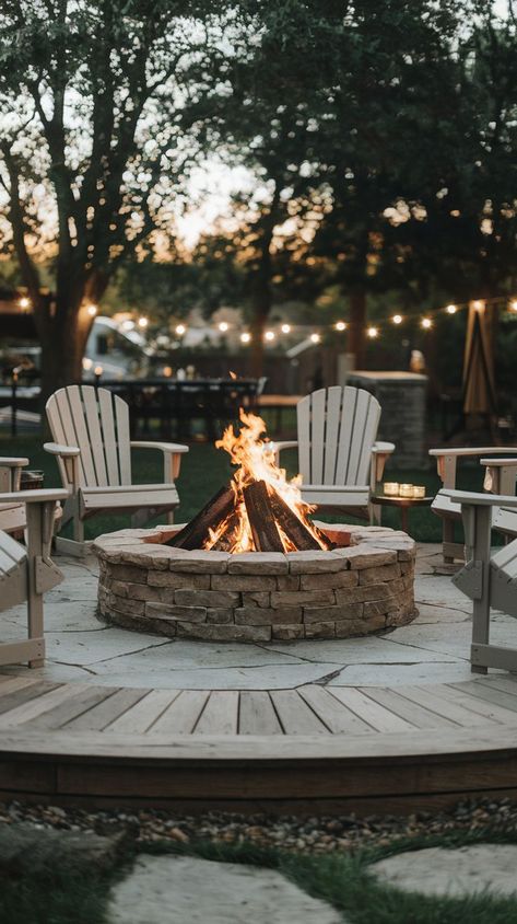 Transform your outdoor space with these creative backyard bonfire pit ideas that bring warmth and style to your evenings. Backyard Bombfire Ideas, Campfire Pit Ideas, Campfire Ideas Backyard, Airbnb Fire Pit Ideas, Small Bonfire Area, Outdoor Cabin Ideas, Brick Outdoor Fire Pit, Small Fire Pit Area Backyard Ideas, Backyard Fire Pit Designs