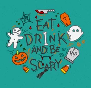 Scary Halloween Images, Halloween Picture Frames, Kids Halloween Party Decorations, Eat Drink And Be Scary, Halloween Frame, Halloween Phrases, Poster Flat, Scary Drawings, Halloween Cans