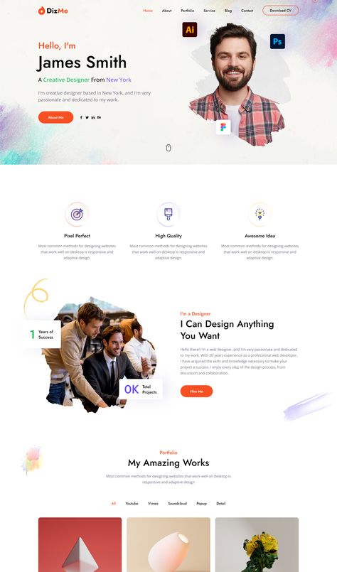 Personal Portfolio React Nextjs Template React Web Design, React Website Design, React Portfolio Website, Graphic Designer Portfolio Template, About Me Section Website, Personal Portfolio Website Design Layout, About Me Page Design Portfolio, Why Choose Us Section Web Design, Personal Website Design Inspiration