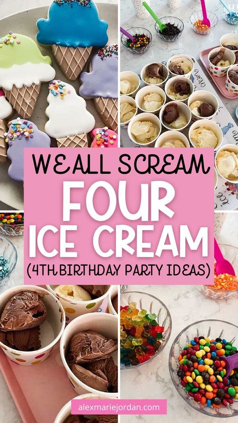 Dive into a world of sweetness with our must-read blog post on "We All Scream Four Ice Cream Theme Fourth Birthday Party"! Explore the fun of Ice Cream Birthday Party Theme, discover exciting Summer Birthday Party ideas, and create lasting memories for your child's Fourth Birthday. From adorable Ice Cream Party details to Kids Themed Birthday Parties inspiration, find the perfect Birthday Ideas for a celebration that'll have everyone screaming for joy! Fourever Sweet Party Ideas Decorations, Winter Ice Cream Birthday Party, Ice Cream Birthday Party Food Ideas, 4th Birthday Ice Cream Theme, Fourth Bday Theme, Four Year Birthday Theme, Ice Cream Birthday Party Theme Boy, Forth Birthday Themes, Four Ice Cream Birthday Party