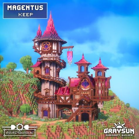 Graysun | Minecraft Builds on Instagram: "Wizard House - Minecraft 👉Download available on Patreon 👥️Collab with @shovel241builds.mc Minecraft wizard houses You can download this build by subscribing to my patreon page and get it in your game! Pastable with world edit schematic, rebuildable with Litematica schematic and explorable on a singe player void world. You can convert the java world file to Minecraft windows edition and pocket edition. 🔹️Join me on the Bakery Server - Java and Bedrock Server Connection: IP: play.bakery.builders Bedrock Port: 19132 🔹️Shaders and Resources pack used Complementary (Shader) Better leaves - Jermsyboi (resources pack) #minecraft #minecraftbuilds #minecraftbuild #mcpe #minecraftideas #minecraftidea #minecraftdesigns #minecraftinspiration #minecraf Small Minecraft House Blueprints, Beacon Shrine Minecraft, Minecraft Building Ideas Skyblock, Castle In Minecraft Easy, Mayor House Minecraft, Minecraft Cute Storage Room, Cherry Tower Minecraft, Better Minecraft Mod Builds, Tower Roofs Minecraft