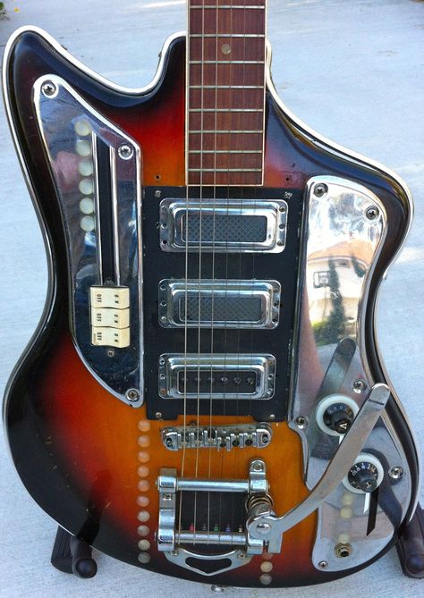 Vintage 60's Kawai Teisco Style Japanese Guitar Modded by Joey Vox Teisco Guitar, Weird Guitars, Japanese Guitar, Guitar Learning, Handmade Guitar, Unique Guitars, Guitar Playing, Guitar Collection, Play Guitar