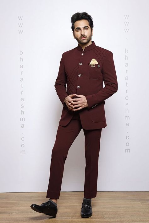 BANDHGALA SUITS FOR MEN Wine Jodhpuri Suits For Men, Jodhpuri Suits For Men Wedding, Men Jodhpuri, Men Ethnic Wear, Jodhpuri Suit For Men, Jodhpuri Suits, Suit For Men Wedding, Men Attire, Jodhpuri Suits For Men