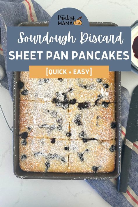 These easy sourdough discard sheet pan pancakes are baked in the oven, rather than cooked in a pan, making them a quick and easy breakfast with minimal hands on time. Sourdough Breakfast, Sourdough Pancakes Recipe, Sheet Pan Pancakes, Oven Pancakes, Pan Pancakes, Discard Recipe, Homemade Things, Sourdough Pancakes, Sourdough Starter Discard Recipe