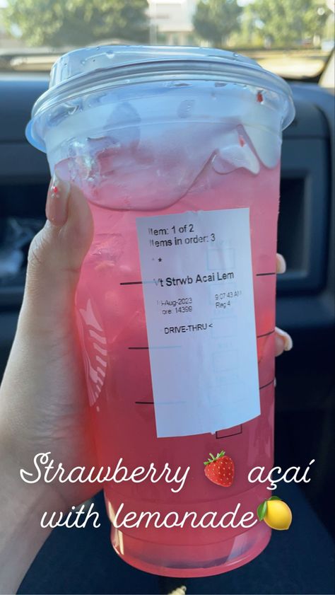 Acai Drink, Starbucks Strawberry Acai Refresher, Best Non Alcoholic Drinks, Strawberry Acai Refresher, Starbucks Strawberry, Iced Starbucks Drinks, Healthy Starbucks Drinks, Strawberry Acai, Starbucks Secret Menu Drinks