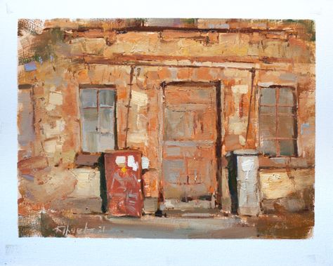 Рисовалки – 375 фотографий Paintings Of Abandoned Buildings, Building Painting, White Brick, Brick Building, Painted Brick, Red Bricks, Old Doors, Old Building, Plein Air