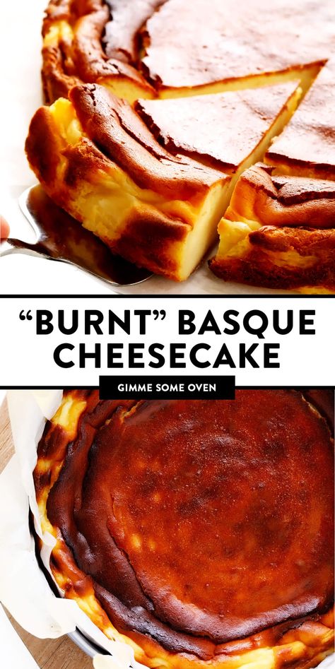 Basque Burnt Cheesecake Loaf, Burnt Basque Cheesecake Recipe, Basque Burnt Cheesecake Recipe, Basque Cheesecake Recipe, Adorable Desserts, Burnt Basque Cheesecake, Basque Food, Basque Burnt Cheesecake, Burnt Cheesecake