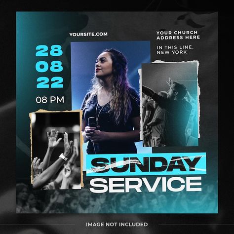 Sermon Notes Graphic Design, Praise And Worship Flyer Design, Church Service Flyer, Worship With Us Flyer Design, Church Graphic Design Event Flyers, Gospel Concert Flyer Design, Flyer Poster, Free Social Media Templates, Social Media Church