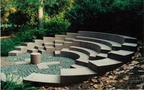 Outdoor Amphitheater, St Matthew, Outdoor Learning Spaces, Classroom Seating, Outdoor Stage, Outdoor Theater, Outdoor Education, School Playground, Natural Playground