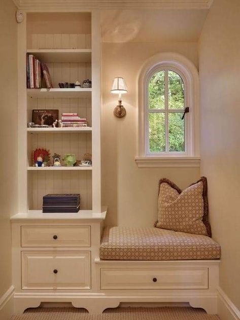 Elegant Bedroom, Girl Bedroom Decor, Window Seat, Reading Nook, Home Fashion, Furniture For Small Spaces, Built Ins