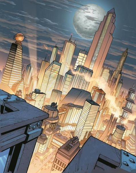 Metropolis Comic Art-Credit DC Entertainment_5a6ff35f1fb792 Background For Comics, Metropolis Superman, Comic Book Background, New Retro Wave, City Background, City Drawing, Background Drawing, City Landscape, Environment Concept Art